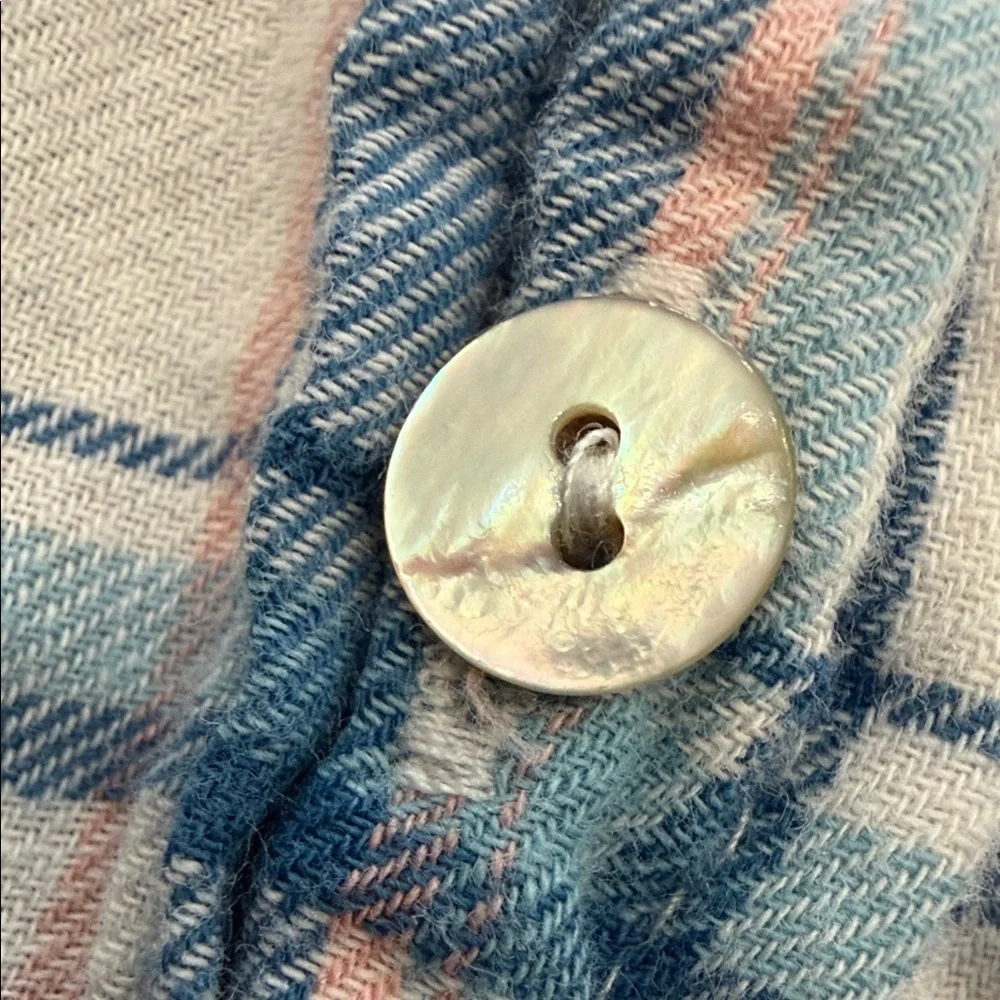 H&M Women’s Blue & Pink Plaid Button-Down Shirt – Size 8 - Picture 8 of 8